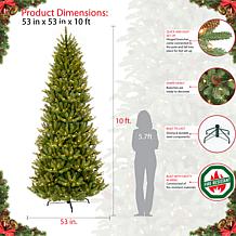 10' Slim Franklin Fir Artificial Christmas Tree - 900 Clear Lights
