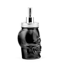 10 Strawberry Black Glass Skull Soap Dispenser