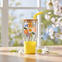 10 Strawberry Street Adria Hydration Travel Tumbler, Yellow Bouquet