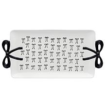 10 Strawberry Street Black Bow Serving Tray, Ribbon, Set of 2