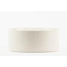 10 Strawberry Street Clermont Paw Pet Dish, White, Set of 2, Large