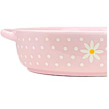 10 Strawberry Street Daisy Pink Polka Dot Round Baker