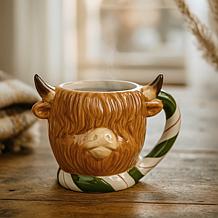 10 Strawberry Street Highland Christmas Cow Mug, Set of 4