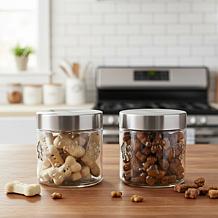 10 Strawberry Street Maxwell Dog Treat Canister, Small, Set of 2