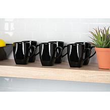 10 Strawberry Street Nova Square 40-Piece Dinnerware Set, Black