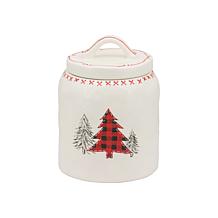 10 Strawberry Street Stitched Tree Christmas Canister, Set of 2