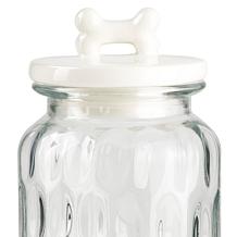 10 Strawberry Street Textured Glass Pet Treat Jar - Dimpled Bone