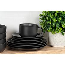 10 Strawberry Street Wazee Matte 16-Piece Coupe Dinnerware Set