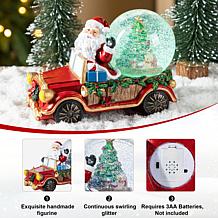 100mm Christmas Resin Lighted Musical Snowflakes Santa Car Waterglobe