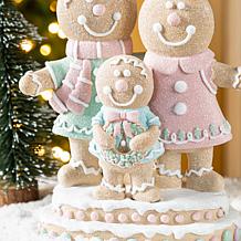 10.25"H Resin Gingerbread Family Christmas Table Decor