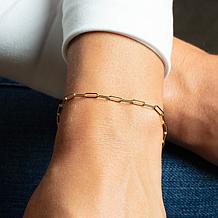 10K Gold Paperclip Link Chain Bracelet 
