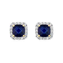 10K Simulated Gem and Simulated White Sapphire 5mm Stud Earrings