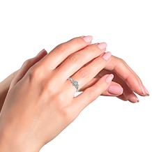 10K White Gold 1/8ctw Diamond Cushion Cluster Ring