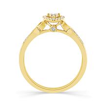 10K Yellow Gold 1/10ctw Diamond Heart Engagement Ring