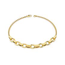 10K Yellow Gold 1/3ctw Diamond Link Chain Bracelet 