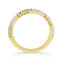 10K Yellow Gold 1/5ctw Diamond Bead Detail Anniversary Band Ring