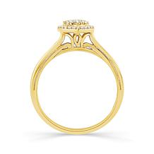 10K Yellow Gold 1/6ctw Diamond Pavé Heart Cluster Ring