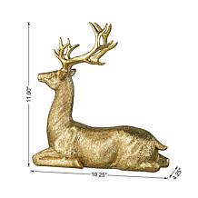 11'' H Resin Christmas Sitting Reindeer Table Decor