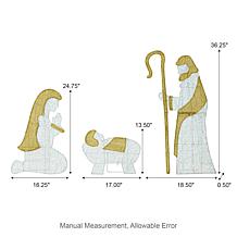 11-Piece Lighted 2D Iridescent Fabric Nativity Scene