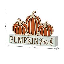 11.75"L Fall Wooden "PUMPKIN PATCH" Pumpkins Table Sign