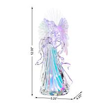 12" H Acrylic LED Color-Changing Lighted Tabletop Angel Figurine