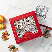12-Pack Christmas Party Crackers with White & Gold Tree Design