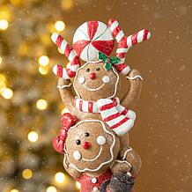 12.5" H Christmas Resin Stacked Gingerbread Table Decor
