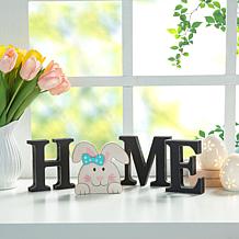 13-Piece Wooden Interchangeable HOME Tabletop Sign w/ Seasonal Icons