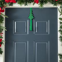 14" H Christmas Tree and Reindeer Metal Wreath Hanger - Set of 2