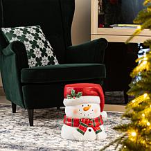 14.25"H Christmas Snowman MGO Stool or Accent Table