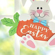14"H Happy Easter Wooden Bunny and Carrot Door Hanger