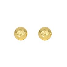 14K 7mm Yellow Gold Hammered Ball Stud Earrings