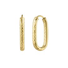 14K Gold Oval Hoop Earrings