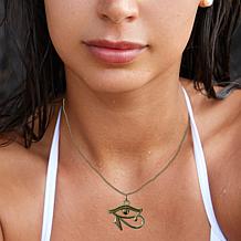 14K Gold-Plated Sterling Silver Egyptian "Eye of Horus" Necklace