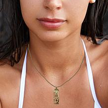 14K Gold-Plated Sterling Silver Spiritual Cartouche Necklace