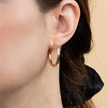 14K Gold Polished Round Hoop Earring  