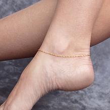 14K Gold Singapore Chain 10" Anklet