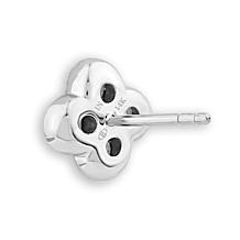 14K White Gold 1/2ctw Pave' Diamond Flower Stud Earrings