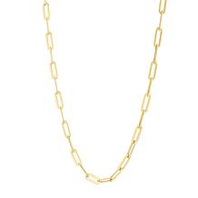 14K Yellow Gold 18" Flat Paperclip Necklace 