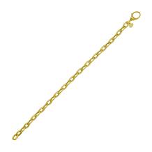 14K Yellow Gold 18" Oval Rolo Link Necklace Pear Lobster Clasp 
