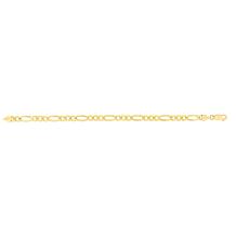 14K Yellow Gold 3.8mm Diamond-Cut Figaro Chain Bracelet - 8"