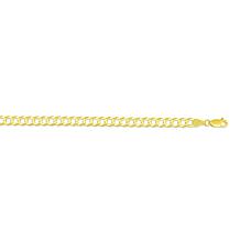 14K Yellow Gold 4.7mm Diamond-Cut Comfort Curb Chain Bracelet - 8-1/2"