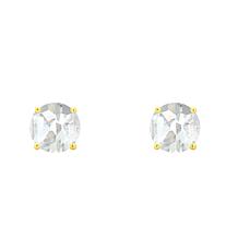 14K Yellow Gold 5mm Round 4-Prong Basket Gemstone Stud Earrings