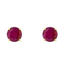 14K Yellow Gold 5mm Round 4-Prong Basket Gemstone Stud Earrings