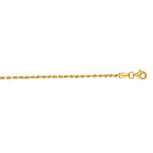 14K Yellow Gold Diamond-Cut Rope Chain Anklet