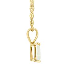 14K Yellow Gold Gemstone 8x6mm Emerald-Cut Pendant with Chain