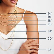 14K Yellow Gold Polished Mariner Chain Necklace - 18"