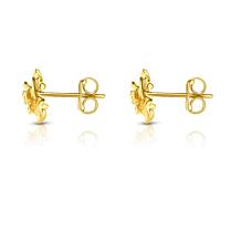 14K Yellow Gold Polished Rose Stud Earrings 