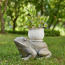 15.25"L MGO Snail Garden Statue or Planter Stand