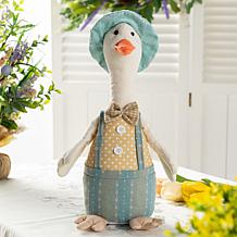 15.75" Easter Fabric Boy Duck Figurine